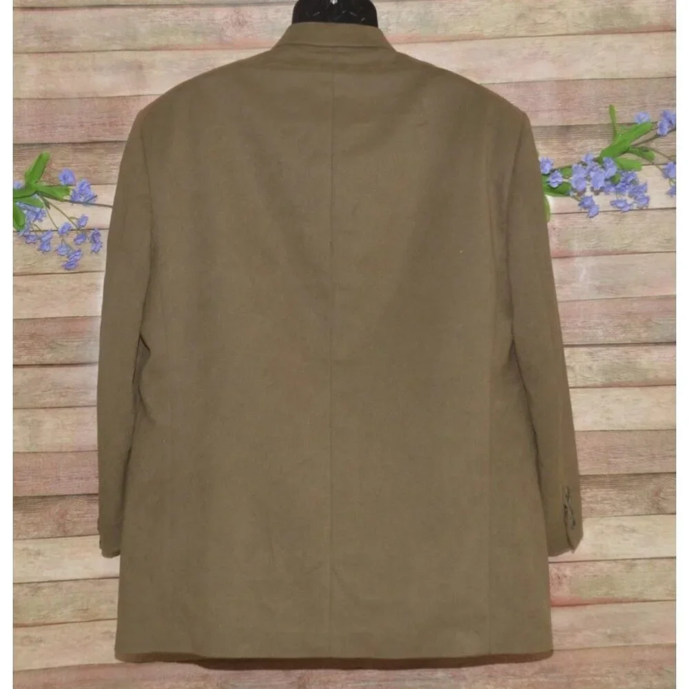 Andrew Fezza Mens Green Suede Blazer Sport Coat Jacket Size 46R Career Academia